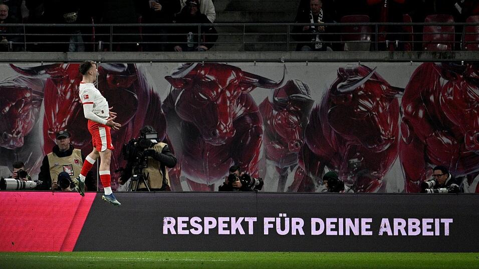 Leipzig Gruda bejubelt den F&uuml;hrungstreffer gegen die TSG Hoffenheim.