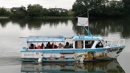 Auch auf dem Wasser ging die 'Ausbildung' der Donau-Piraten weiter.