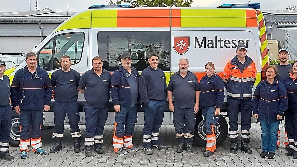 Die eingesetzten Kr&auml;fte der Veldener Malteser.