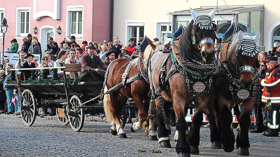 Vierspänner Kaltblut mit Heuwagen und Trachtlerkindern. Vierspänner Kaltblut mit Heuwagen und Trachtlerkindern.