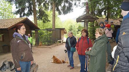 Tierparkleiterin Claudia Schuh (l.) trat Vorw&uuml;rfen entgegen, in der Region gesichtete W&ouml;lfe k&ouml;nnten aus dem Tierpark stammen.