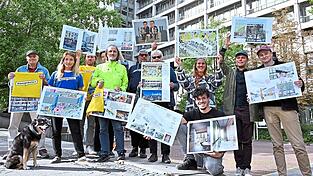 Ideen-Sammlung vor dem Justizgebäude in der Nymphenburger Straße bei einer Demonstration Mitte September