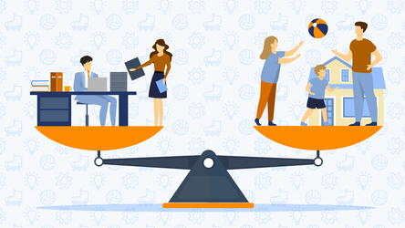 Die Work-Life-Balance als Waage dargestellt: Es symbolisiert den Ausgleich zwischen Arbeit und Leben. Nicht immer lässt sich das laut Simon Hahnzog so eindeutig trennen, denn die Arbeit, so der Psychologe, ist auch fester Bestandteil des alltäglichen Lebens.