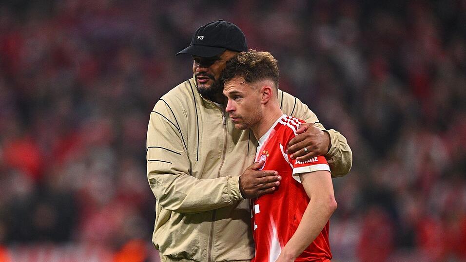Bayern-Trainer Vincent Kompany (l) mit seinem Antreiber Joshua Kimmich. (Archivbild) Bayern-Trainer Vincent Kompany (l) mit seinem Antreiber Joshua Kimmich. (Archivbild)