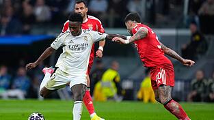 Vinicius Junior (in Wei&szlig;) war erneut Reals Siegtorsch&uuml;tze gegen Benfica.