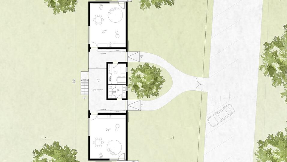 Das ist der vom Architekturbüro geplante Grundriss des Naturkindergartens.