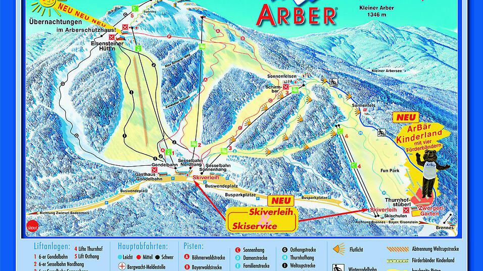 Auf den 15 abwechslungsreichen Pistenkilometern des Arbers fühlen sich sowohl Anfänger als auch Carving-Cracks wohl. Auf den 15 abwechslungsreichen Pistenkilometern des Arbers fühlen sich sowohl Anfänger als auch Carving-Cracks wohl.