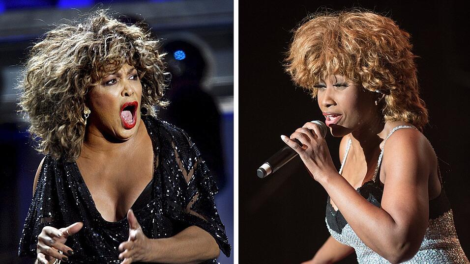 Die Bildkombo zeigt Tina Turner (2009, l) und Turner Darstellerin Dorothea 'Coco' Fletcher (r) bei der Premiere 'Simply the best' (2017). (Archivbild) Die Bildkombo zeigt Tina Turner (2009, l) und Turner Darstellerin Dorothea 'Coco' Fletcher (r) bei der Premiere 'Simply the best' (2017). (Archivbild)