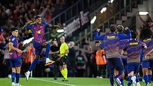 Marcus Rashford lie&szlig; den FC Barcelona und seine Fans bereits in der 9. Minute jubeln.