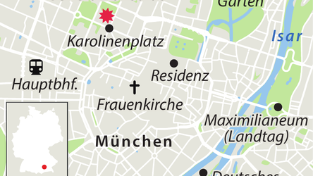 Die Karte zeigt den genauen Einsatzort in München. Die Polizei bittet den Bereich weiträumig zu meiden.