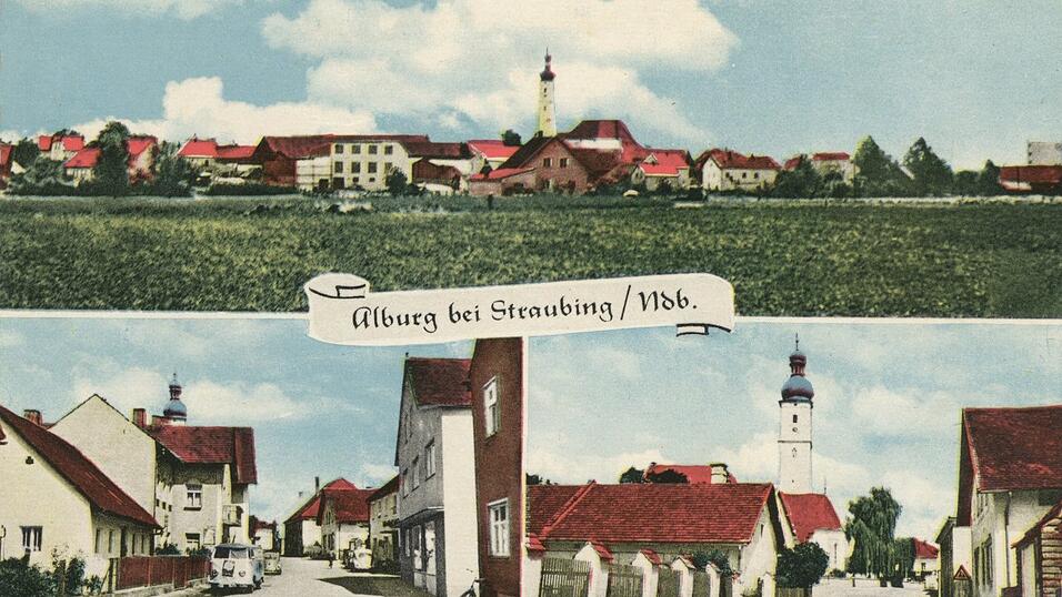 Sossau, Postkarte gelaufen 1961. Und Alburg, 1960er Jahre, Postkarte.