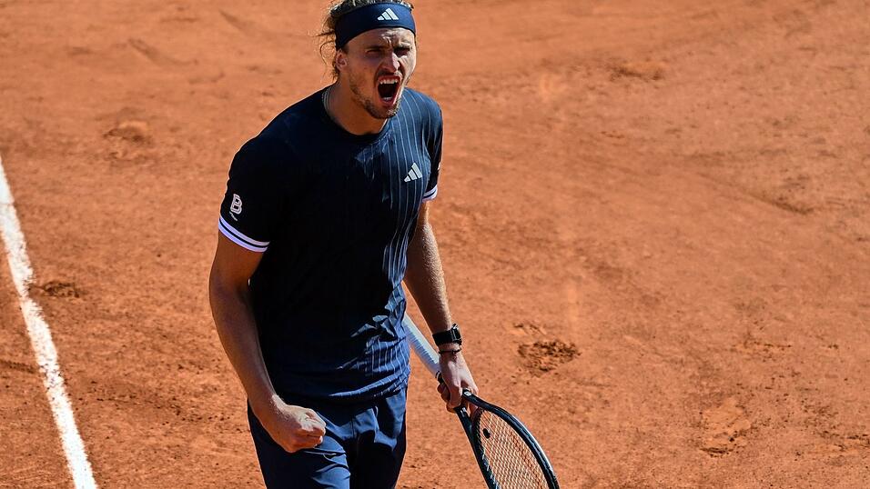 Alexander Zverev jubeln nach einem Punktgewinn. Alexander Zverev jubeln nach einem Punktgewinn.