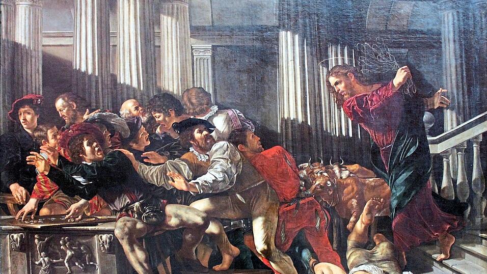 Cecco del Caravaggio: Christus vertreibt die Wechsler aus dem Tempel, 1610, Gemäldegalerie Berlin. Cecco del Caravaggio: Christus vertreibt die Wechsler aus dem Tempel, 1610, Gemäldegalerie Berlin.