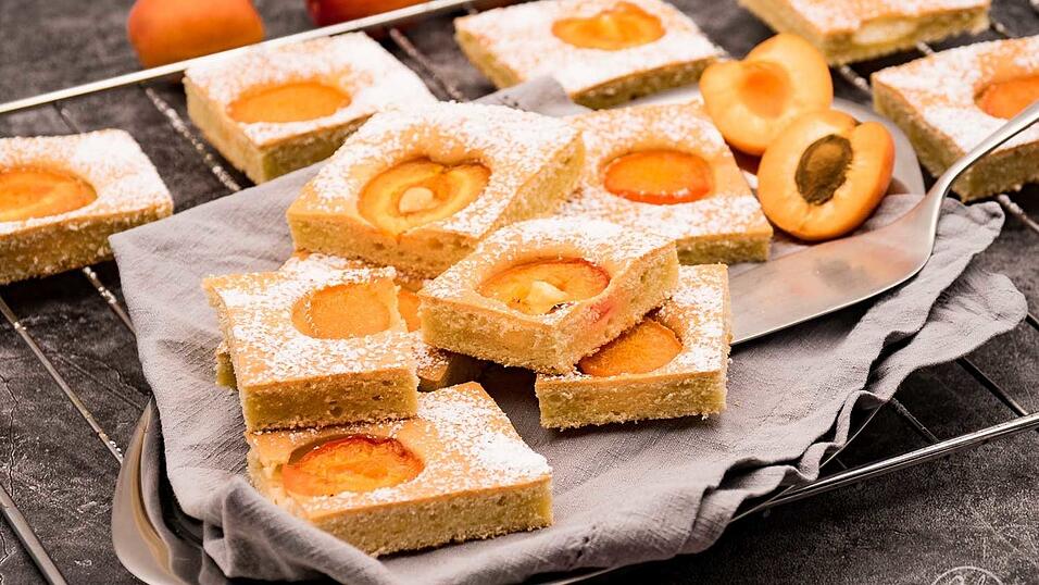 Der frische Aprikosenkuchen vom Blech ist gerade in den Sommermonaten ein Genuss.