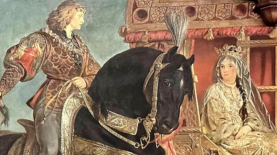 So sahen die Maler des Rathausprunksaals der Stadt Landshut das Paar.