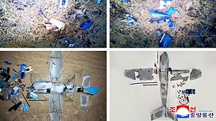 Die von der staatlichen Nachrichtenagentur KCNA publizierten Fotos sollen den Abschuss der südkoreanischen Überwachungsdrohne zeigen. Die von der staatlichen Nachrichtenagentur KCNA publizierten Fotos sollen den Abschuss der südkoreanischen Überwachungsdrohne zeigen.