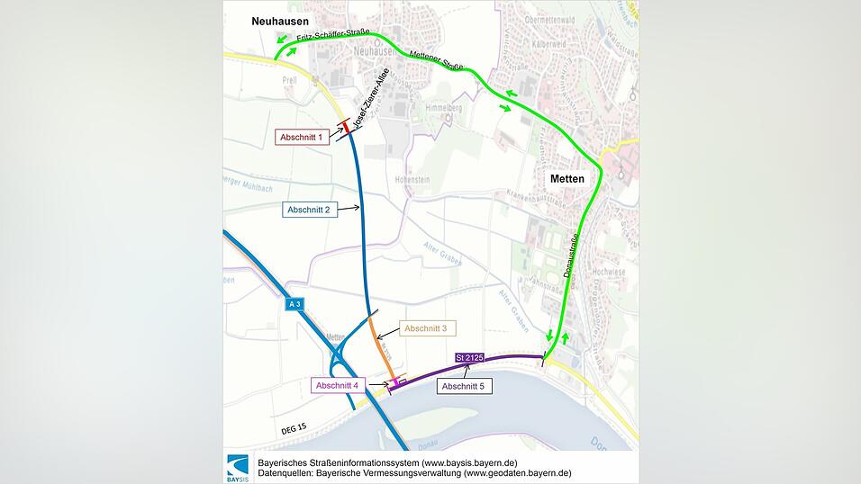 Das sind die ab 22. April gesperrten Abschnitte.&nbsp;