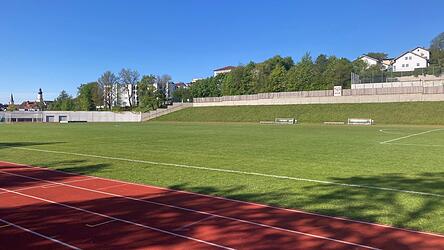 An diesem Hang sollen das Kinderhaus und die Trib&uuml;ne entstehen. (Archivbild)