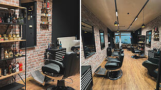 Die Wände in seinem Barbershop hat der 24-Jährige in Ziegelsteinoptik gehalten, dazu passen die schwarzen Frisörstühle. Die Wände in seinem Barbershop hat der 24-Jährige in Ziegelsteinoptik gehalten, dazu passen die schwarzen Frisörstühle.