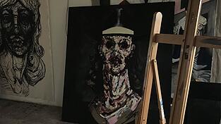 Das Portr&auml;t stellt ihn selbst dar und ist in der Malart 'pastos' gemacht.