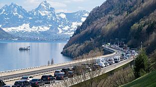 Am Gotthardtunnel ist zu Sto&szlig;zeiten stundenlange Geduld n&ouml;tig. (Archivbild)