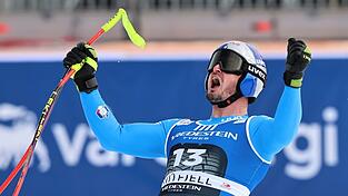 Dominik Paris jubelt &uuml;ber seinen schon f&uuml;nften Abfahrtssieg in Kvitfjell.