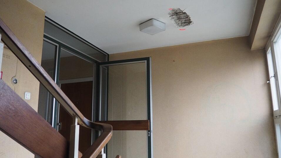 Das Treppenhaus, das die 14 Geschosse miteinander verbindet.