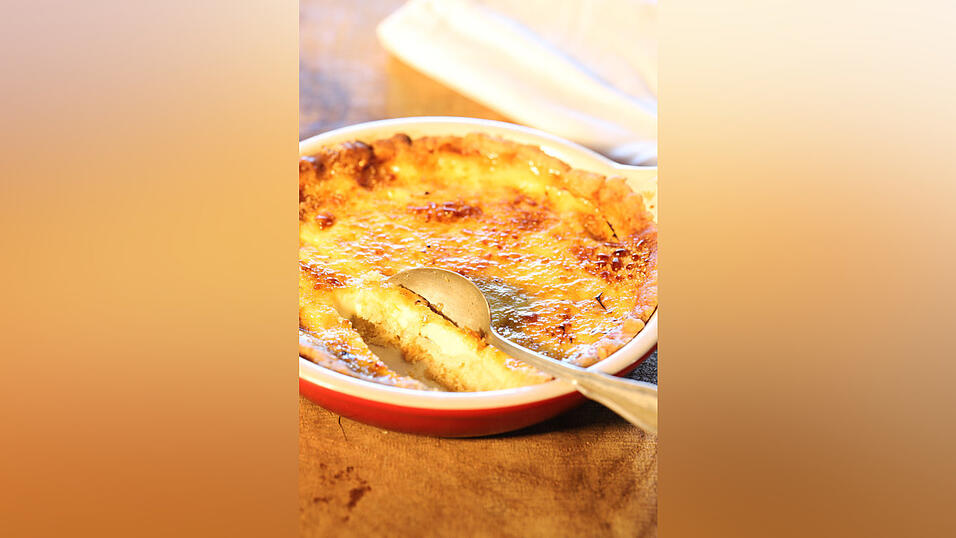 So sieht die fertige Crème Brûlée Tarte aus.