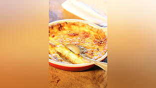 So sieht die fertige Crème Brûlée Tarte aus.