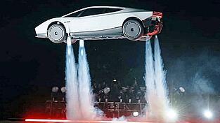 Der neue Tesla Roadster fliegt dank Gasdüsen in der Luft. Der neue Tesla Roadster fliegt dank Gasdüsen in der Luft.