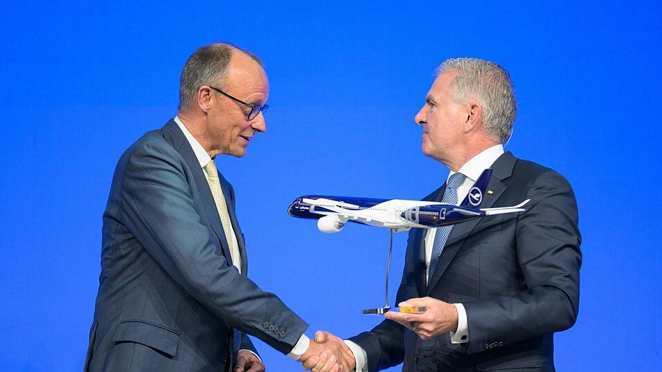 Kanzler Merz und Lufthansa-Chef Spohr. Kanzler Merz und Lufthansa-Chef Spohr.