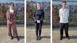 D&oacute;ra Heged&uuml;s, Mariana Silitrari und Maksym Khudyntsev (von links).