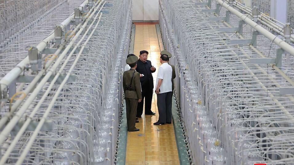 Nordkoreas Machthaber Kim l&auml;sst sich gern vor eindrucksvollen Kulissen fotografieren. (Archivfoto)