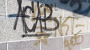 Auch auf dem 'Fun Court' wurde gesprüht: Rechts unten die goldene '405' , groß darüber 'ACAB' - was nicht für 'all cats are beautiful' steht. Auch auf dem 'Fun Court' wurde gesprüht: Rechts unten die goldene '405' , groß darüber 'ACAB' - was nicht für 'all cats are beautiful' steht.