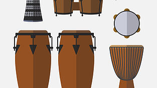 Mit Perkussionen musizieren die Patienten.