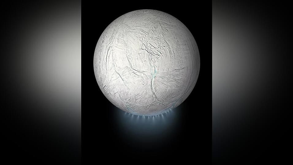 Der Saturnmond Enceladus ist von Eis bedeckt. (computergenerierte Darstellung) Der Saturnmond Enceladus ist von Eis bedeckt. (computergenerierte Darstellung)