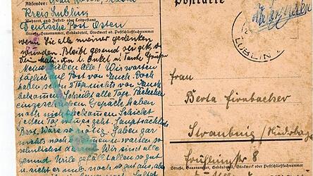 Karte aus Piaski an Berta Firnbacher, 24. April 1942.