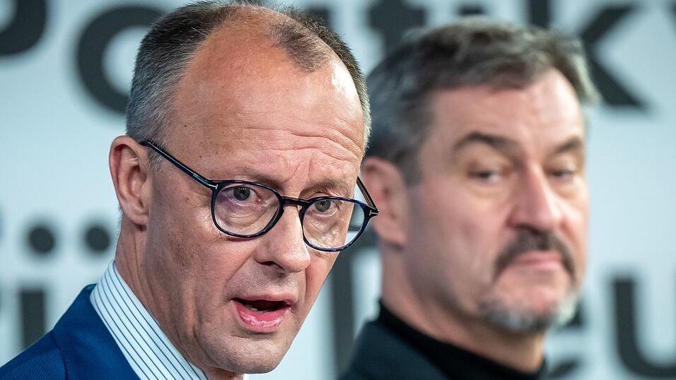 Friedrich Merz und Markus Söder (rechts) sind bisher nicht unbedingt als Freunde bekannt. (Archivbild) Friedrich Merz und Markus Söder (rechts) sind bisher nicht unbedingt als Freunde bekannt. (Archivbild)