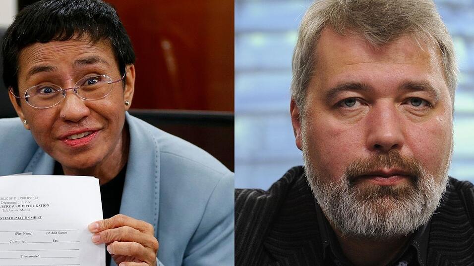 Maria Ressa, Chefredakteurin der philippinischen Online-Nachrichtenseite Rappler, und Dmitri Muratow,Chefredakteur der Moskauer Zeitung 'Nowaja Gaseta', werden mit dem Friedensnobelpreis ausgezeichnet.