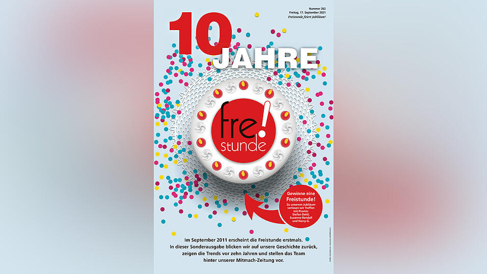 Juni 2021: Freistunde und Freischreiben werden eins. Wir geben den Texten unserer jungen Autoren mehr Aufmerksamkeit. Neben Geschichten aus der Redaktion landen sie nun auf allen Seiten: Freistunde, die Mitmachzeitung. Zudem passen wir das Layout an: reduzierter, klarer, einfacher. Im September 2021 feiern wir Zehnjähriges mit einer besonderen Ausgabe (Foto) und Verlosung: Treffen mit Promis. An diese Idee knüpfen wir nun, zu unserem 15-Jährigen, wieder an ... Juni 2021: Freistunde und Freischreiben werden eins. Wir geben den Texten unserer jungen Autoren mehr Aufmerksamkeit. Neben Geschichten aus der Redaktion landen sie nun auf allen Seiten: Freistunde, die Mitmachzeitung. Zudem passen wir das Layout an: reduzierter, klarer, einfacher. Im September 2021 feiern wir Zehnjähriges mit einer besonderen Ausgabe (Foto) und Verlosung: Treffen mit Promis. An diese Idee knüpfen wir nun, zu unserem 15-Jährigen, wieder an ...