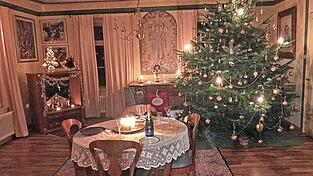 Alle Jahre wieder sieht der Salon in Gabriele Weishäupls Elternhaus, der 'Villa Vogl' im Landkreis Passau, so aus: Hinter dem Biedermeier-Esstisch steht eine ausladende Tanne mit Goldkugeln, von der Wand schaut Urgroßvater Joseph Vogl (1835-1903). Alle Jahre wieder sieht der Salon in Gabriele Weishäupls Elternhaus, der 'Villa Vogl' im Landkreis Passau, so aus: Hinter dem Biedermeier-Esstisch steht eine ausladende Tanne mit Goldkugeln, von der Wand schaut Urgroßvater Joseph Vogl (1835-1903).