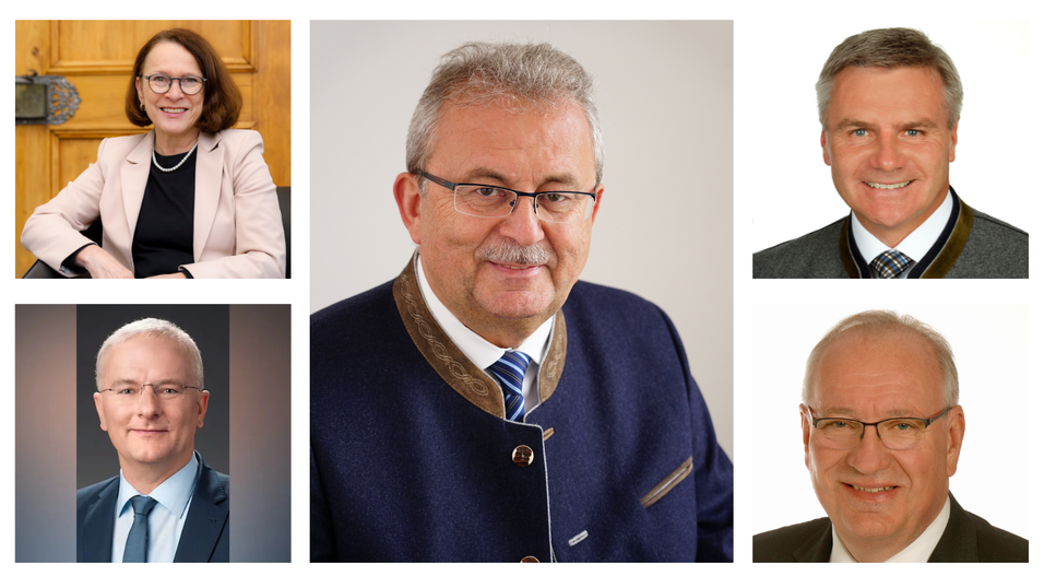 Sie alle haben eines gemeinsam - sie treten bei der Kommunalwahl nicht mehr an: Gertrud Maltz-Schwarzfischer (oben links), Alexander Putz (unten links), Josef Laumer (Mitte), Peter Dreier (oben rechts) und Franz L&ouml;ffler (unten rechts).