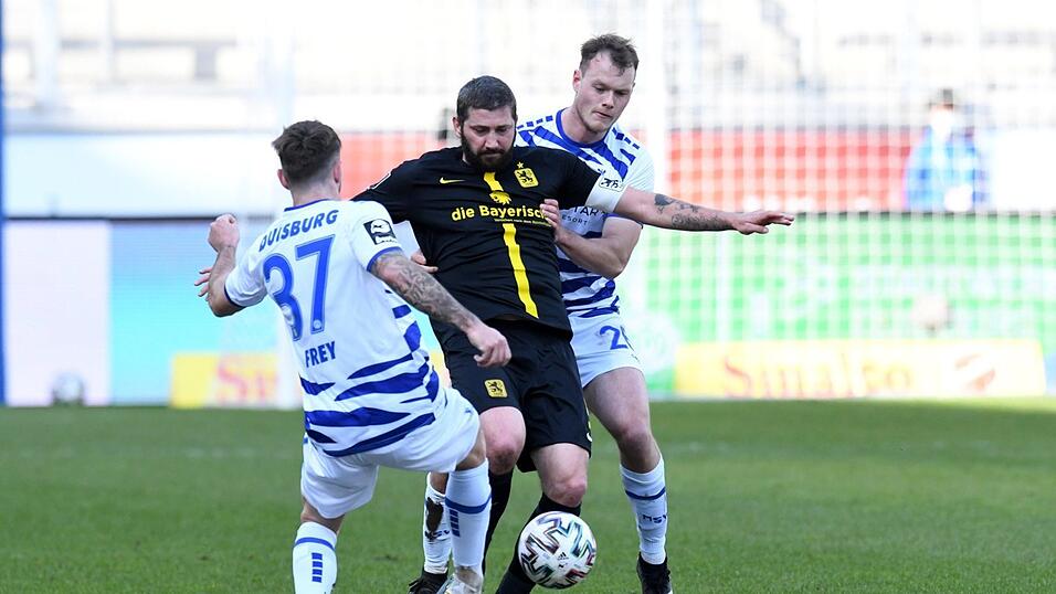 Der TSV 1860 München um Sascha Mölders (Mitte) musste sich in Duisburg geschlagen geben.
