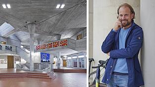 Alexander Bernhard fotografiert mit einer speziellen Fachkamera f&uuml;r Architekturfotografie, die eine besonders plastische Darstellung von R&auml;umen erlaubt.