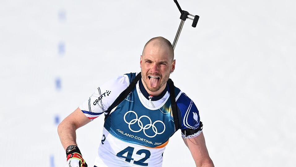 Emilien Jacquelin machte sich über seinen Konkurrenten Laegreid lustig. Emilien Jacquelin machte sich über seinen Konkurrenten Laegreid lustig.