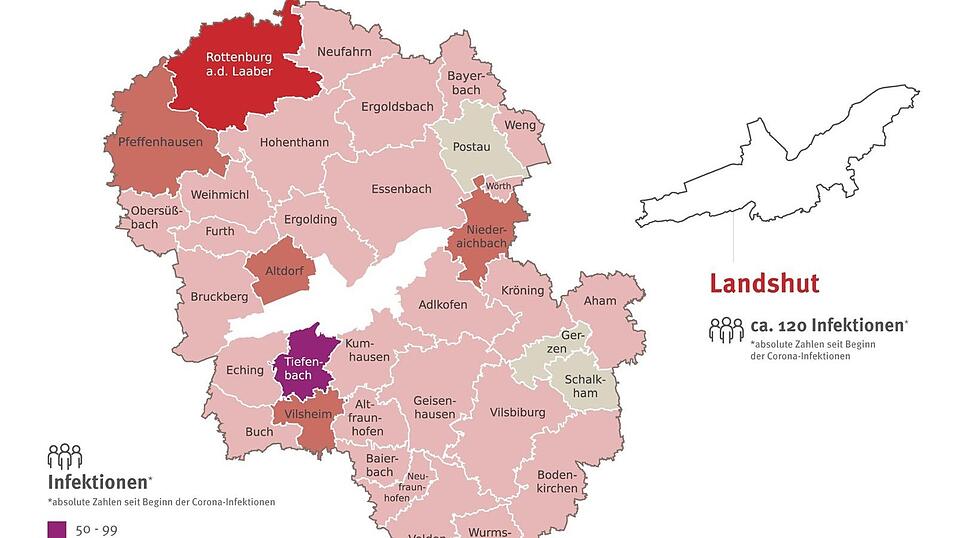 Die aktuelle Übersicht über die Coronavirus-Fallzahlen in Stadt und Landkreis Landshut. Die aktuelle Übersicht über die Coronavirus-Fallzahlen in Stadt und Landkreis Landshut.