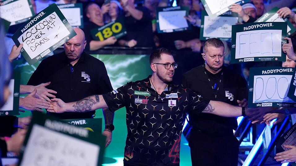 Läuft erstmals im Ally Pally ein: Lukas Wenig. Läuft erstmals im Ally Pally ein: Lukas Wenig.