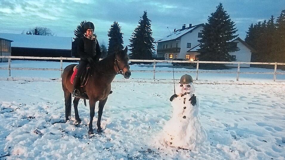 Bei den Pferdefreunden Straubing war der Reitunterricht vor&uuml;bergehend wieder m&ouml;glich. Allerdings nur solange, bis der coole Reitlehrer wieder aufgetaut war.