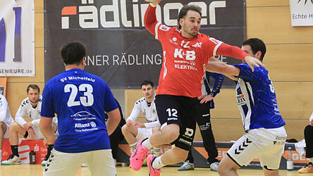 Die Offensive des ASV Cham (in Rot) zeigte sich auch gegen den HSV Hochfranken sehr effektiv.