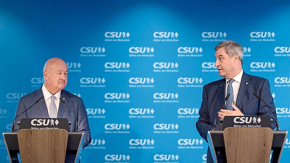 Markus S&ouml;der betonte bei der gemeinsamen Pressekonferenz mit dem &ouml;sterreichischen Bundeskanzler Christian Stocker freundschaftliche Verh&auml;ltnis zwischen Bayern und &Ouml;sterreich.